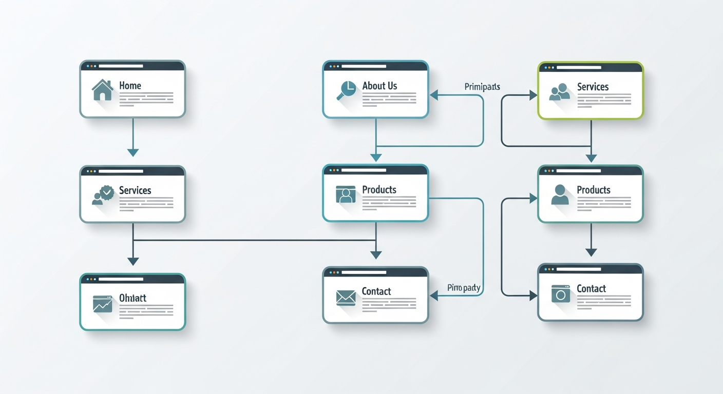 Multi page website structure diagram